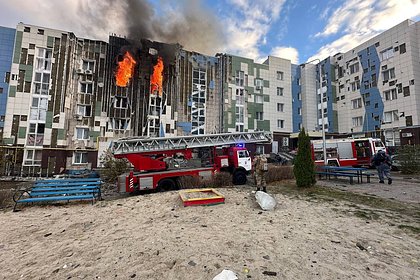 Появились фото разрушенного ударом беспилотника многоэтажного дома в Белгороде