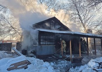 В Благовещенске во время пожара пострадала женщина