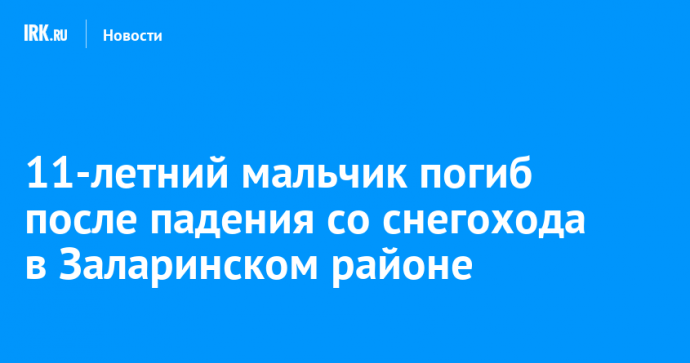 11-летний мальчик погиб после падения со снегохода в Заларинском районе