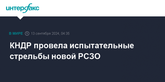 КНДР провела испытательные стрельбы новой РСЗО