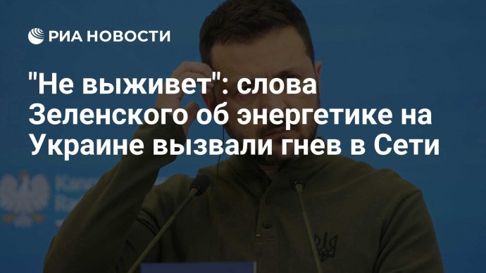 "Не выживет": слова Зеленского об энергетике на Украине вызвали гнев в Сети