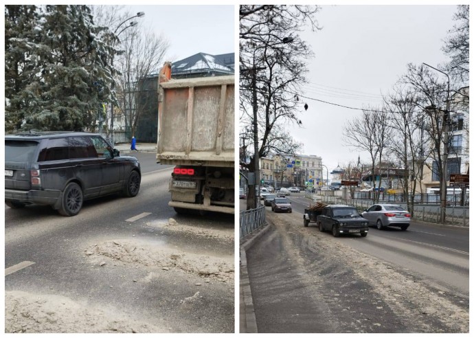 До 100 тысяч рублей заплатит собственник самосвала, растерявшего бетон на дороге в Симферополе