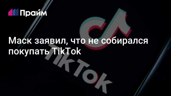 Маск заявил, что не собирался покупать TikTok