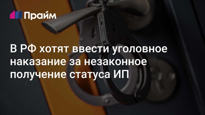 В РФ хотят ввести уголовное наказание за незаконное получение статуса ИП