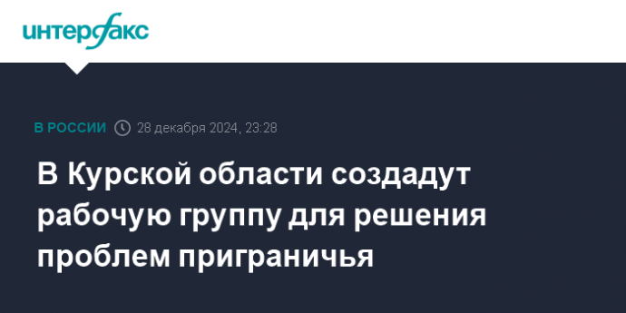 В Курской области создадут рабочую группу для решения проблем приграничья