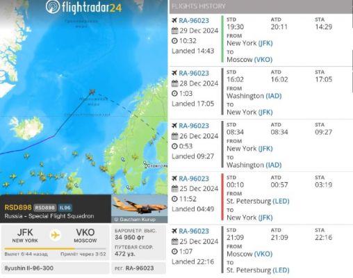 Российский правительственный борт тайно посетил Нью-Йорк и Вашингтон — Avia.pro