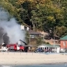 На популярной базе отдыха в Приморье полыхает строение