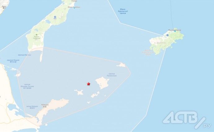 Землетрясение произошло в новогоднюю ночь в районе Южных Курил
