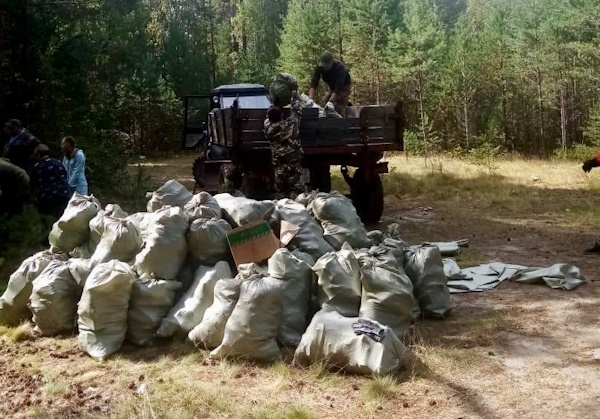 В Бурятии лесники убрали свалку возле озера