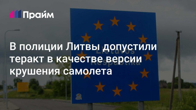 В полиции Литвы допустили теракт в качестве версии крушения самолета