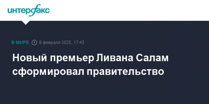 Новый премьер Ливана Салам сформировал правительство