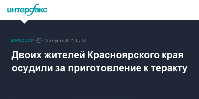 Двоих жителей Красноярского края осудили за приготовление к теракту