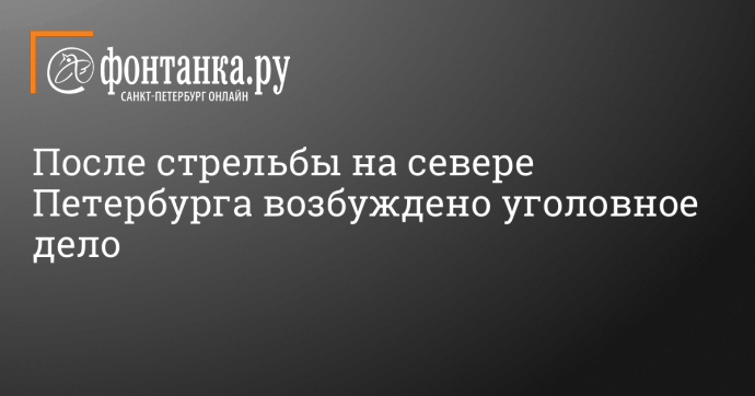 После стрельбы на севере Петербурга возбуждено уголовное дело