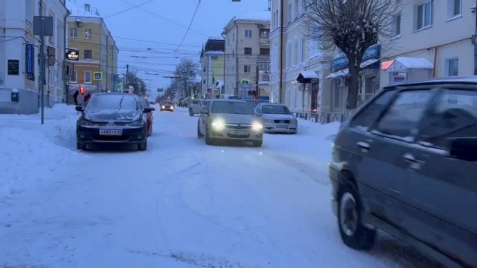 Загруженность дорог в Кирове 16 января — 3 балла