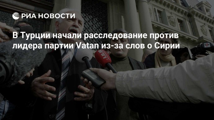 В Турции начали расследование против лидера партии Vatan из-за слов о Сирии