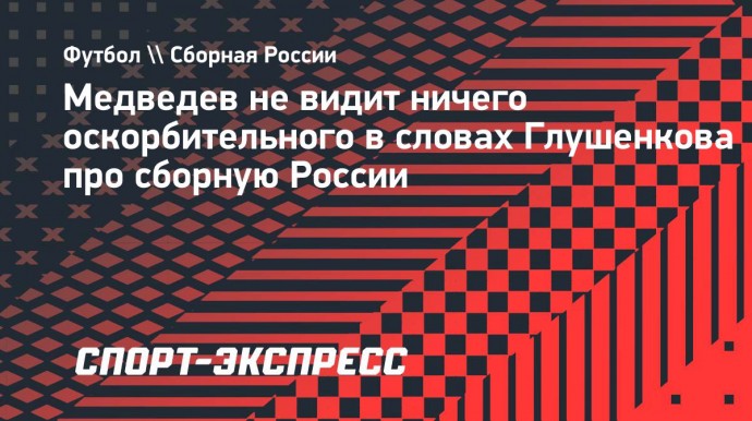 Медведев не видит ничего оскорбительного в словах Глушенкова про сборную России