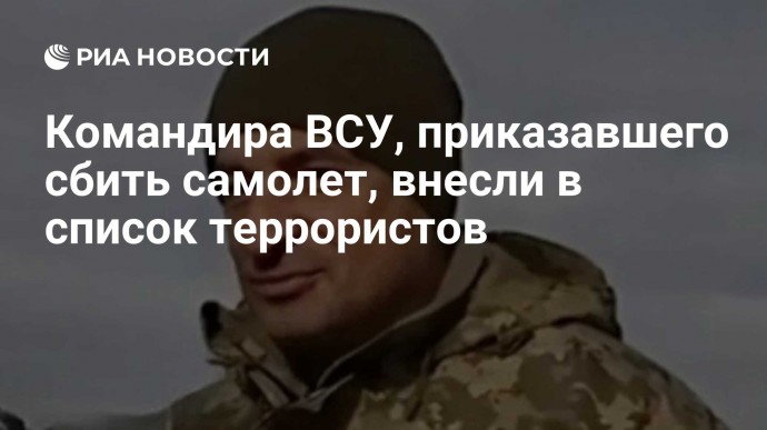 Командира ВСУ, приказавшего сбить самолет, внесли в список террористов