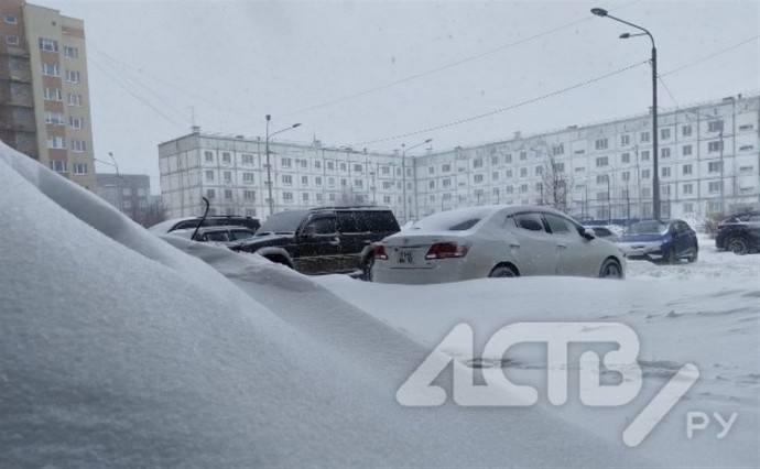 Северо-западный объезд открыли в Южно-Сахалинске после метели