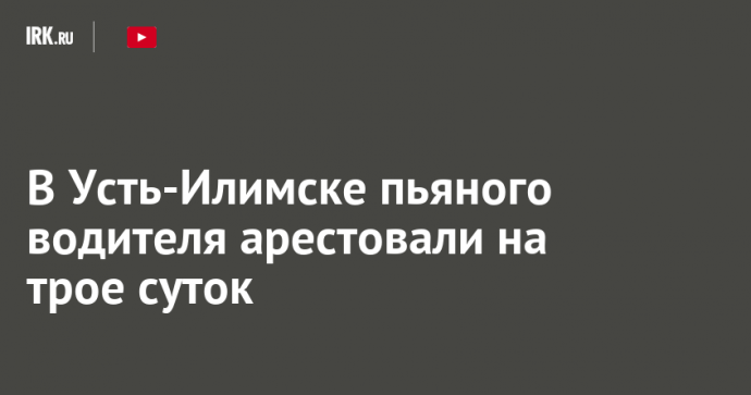 В Усть-Илимске пьяного водителя арестовали на трое суток