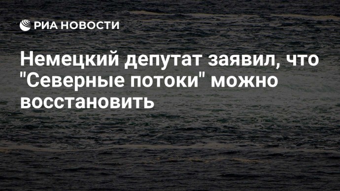 Немецкий депутат заявил, что "Северные потоки" можно восстановить