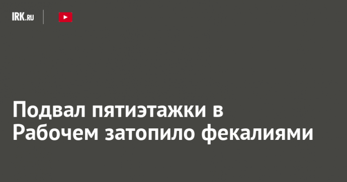 Подвал пятиэтажки в Рабочем затопило фекалиями