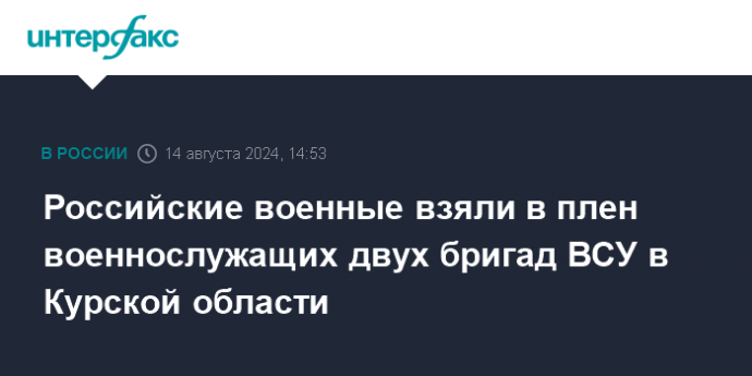 Российские военные взяли в плен военнослужащих двух бригад ВСУ в Курской области