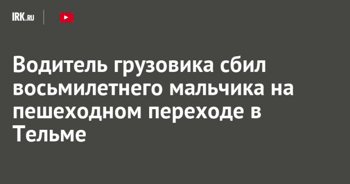 Водитель грузовика сбил восьмилетнего мальчика на пешеходном переходе в Тельме