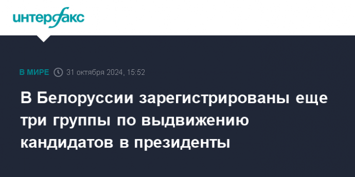 В Белоруссии зарегистрированы еще три группы выдвижению кандидатов в президенты