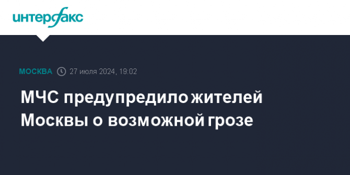 МЧС предупредило жителей Москвы о возможной грозе