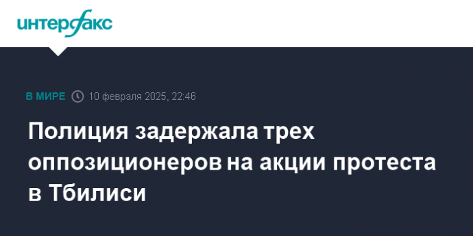 Полиция задержала трех оппозиционеров на акции протеста в Тбилиси