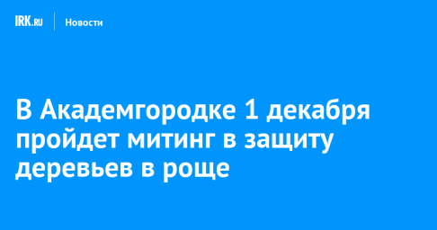 В Академгородке 1 декабря пройдет митинг в защиту деревьев в роще