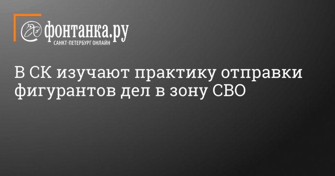 В СК изучают практику отправки фигурантов дел в зону СВО