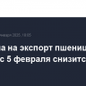 Пошлина на экспорт пшеницы из России с 5 февраля снизится на 11%