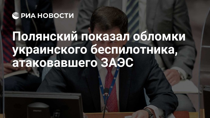 Полянский показал обломки украинского беспилотника, атаковавшего ЗАЭС