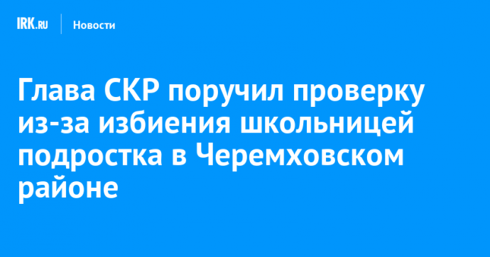 Глава СКР поручил проверку из-за избиения школьницей подростка в Черемховском районе