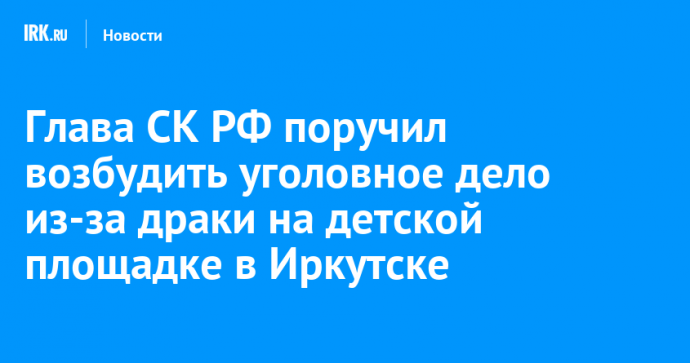 Глава СК РФ поручил возбудить уголовное дело из-за драки на детской площадке в Иркутске