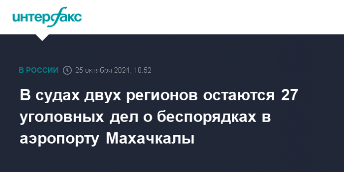 В судах двух регионов остаются 27 уголовных дел о беспорядках в аэропорту Махачкалы