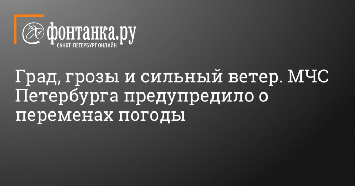 Град, грозы и сильный ветер. МЧС Петербурга предупредило о переменах погоды