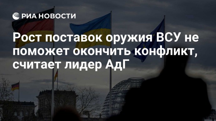 Рост поставок оружия ВСУ не поможет окончить конфликт, считает лидер АдГ