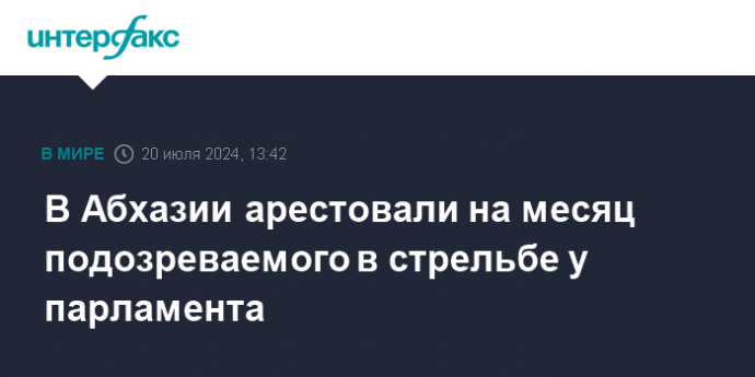 В Абхазии арестовали на месяц подозреваемого в стрельбе у парламента