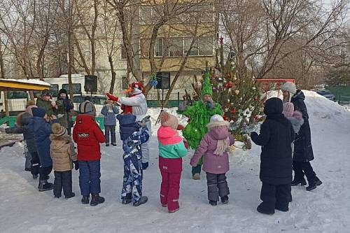 Во дворах Благовещенска прошли новогодние представления