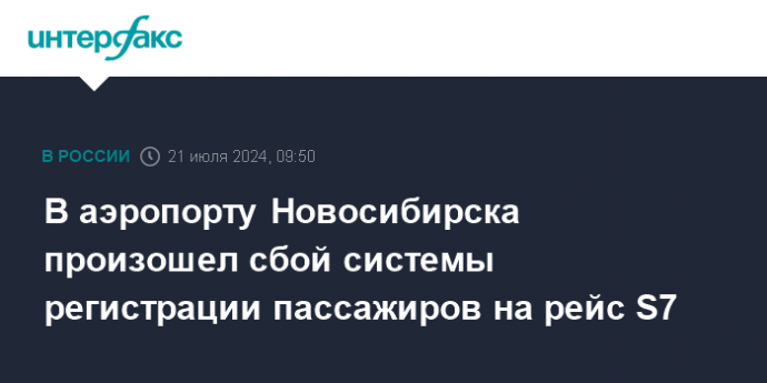 В аэропорту Новосибирска произошел сбой системы регистрации пассажиров на рейс S7