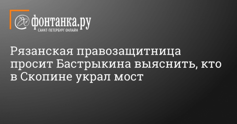 Рязанская правозащитница просит Бастрыкина выяснить, кто в Скопине украл мост