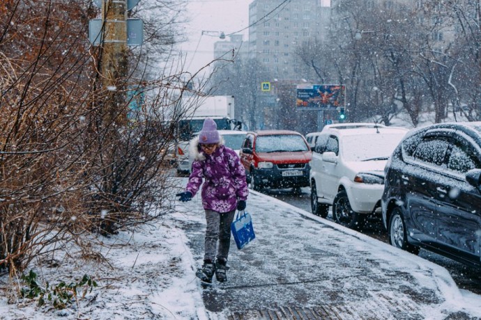 Это просто сказка. Снежная пелена накрыла Владивосток