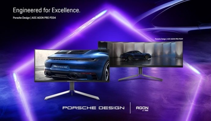 AOC представила ультраширокий игровой монитор AGON PRO PD34 QD-OLED в стиле Porsche 911