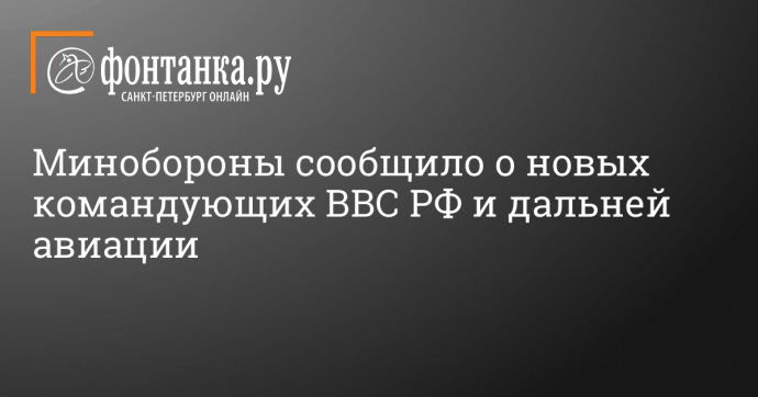 Минобороны сообщило о новых командующих ВВС РФ и дальней авиации