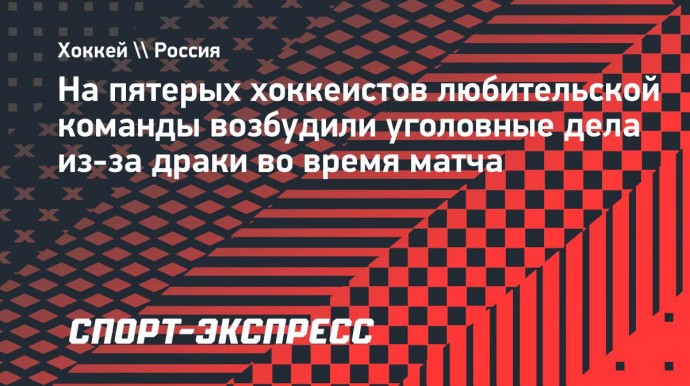 На пятерых хоккеистов любительской команды возбудили уголовные дела из-за драки во время матча