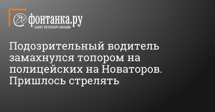 Подозрительный водитель замахнулся топором на полицейских на Новаторов. Пришлось стрелять