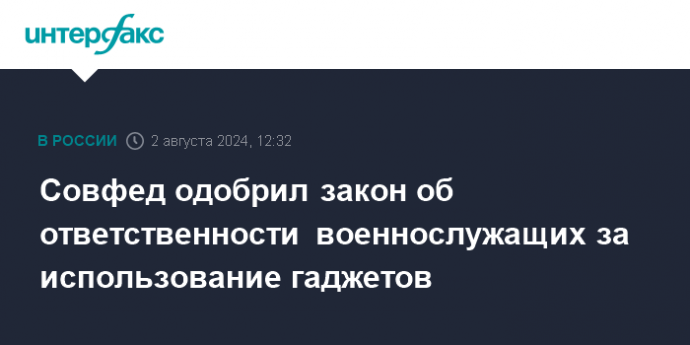 Совфед одобрил закон об ответственности военнослужащих за использование гаджетов