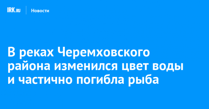 В реках Черемховского района изменился цвет воды и частично погибла рыба